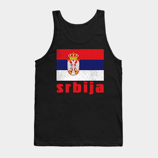 Srbija / Serbian  Retro Faded Style Flag Design Tank Top by DankFutura